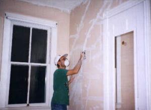 Kevin working on back bedroom